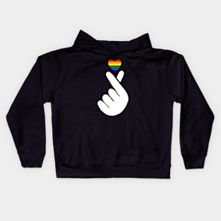 heart fingers - gay Kids Hoodie